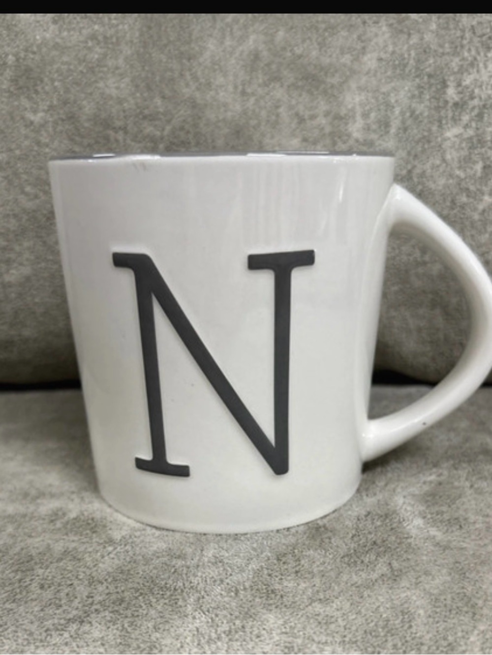 Monogram 'N' White Ceramic Coffee Mug